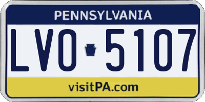PA license plate LVO5107