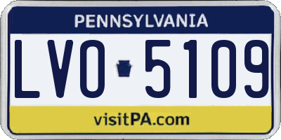 PA license plate LVO5109