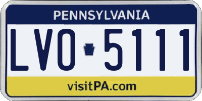 PA license plate LVO5111