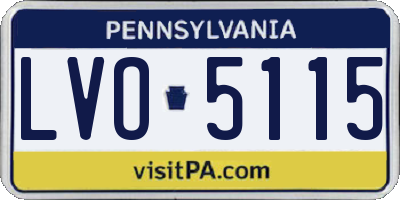 PA license plate LVO5115