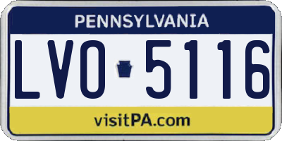 PA license plate LVO5116