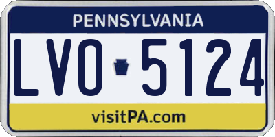 PA license plate LVO5124