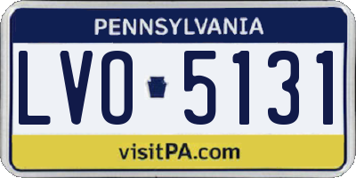 PA license plate LVO5131