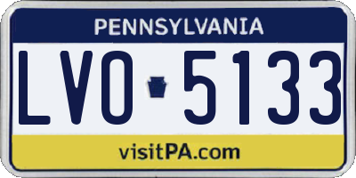 PA license plate LVO5133