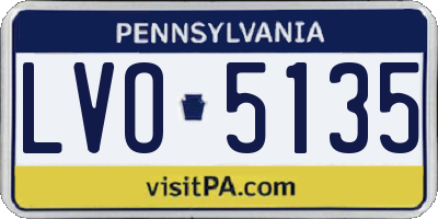 PA license plate LVO5135