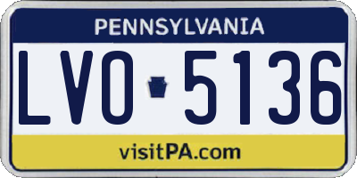 PA license plate LVO5136