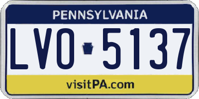 PA license plate LVO5137