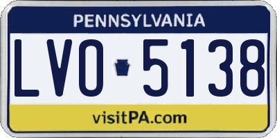 PA license plate LVO5138