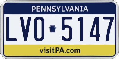 PA license plate LVO5147