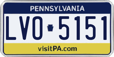 PA license plate LVO5151