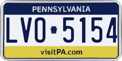 PA license plate LVO5154