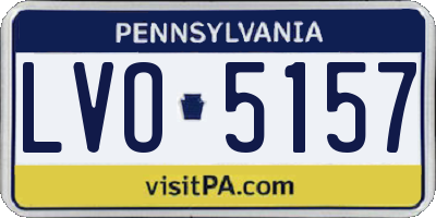 PA license plate LVO5157