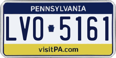 PA license plate LVO5161
