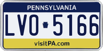 PA license plate LVO5166