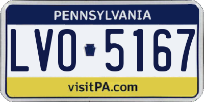 PA license plate LVO5167