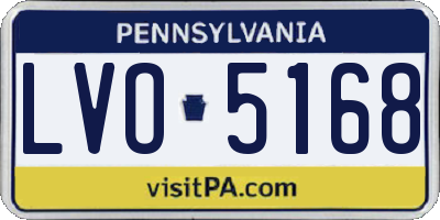 PA license plate LVO5168