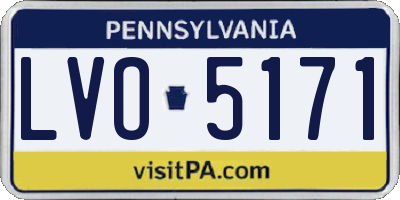 PA license plate LVO5171