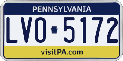 PA license plate LVO5172