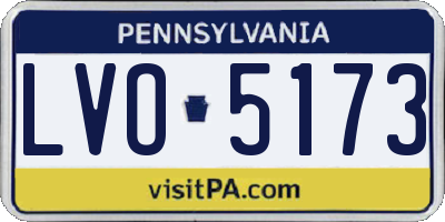 PA license plate LVO5173