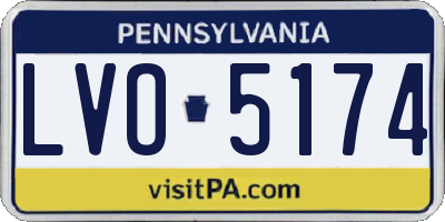 PA license plate LVO5174