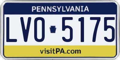 PA license plate LVO5175