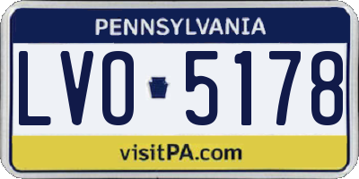PA license plate LVO5178