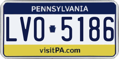 PA license plate LVO5186