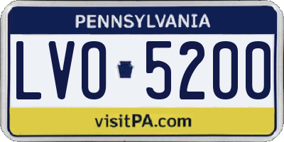 PA license plate LVO5200