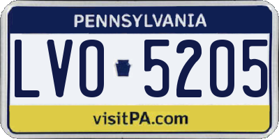 PA license plate LVO5205