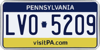 PA license plate LVO5209
