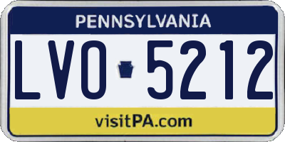 PA license plate LVO5212