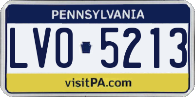 PA license plate LVO5213
