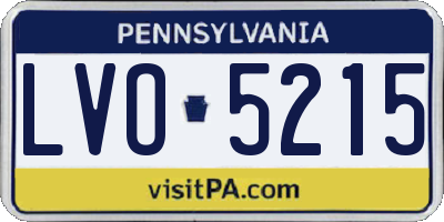 PA license plate LVO5215