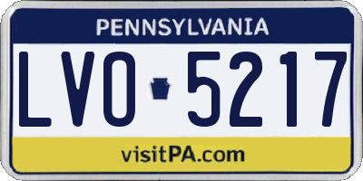PA license plate LVO5217