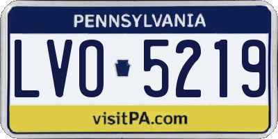 PA license plate LVO5219