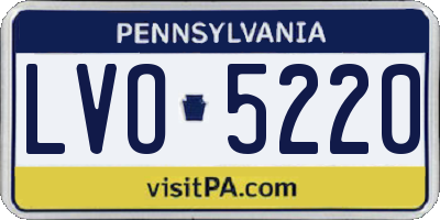 PA license plate LVO5220
