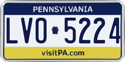 PA license plate LVO5224
