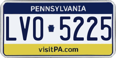 PA license plate LVO5225