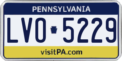 PA license plate LVO5229