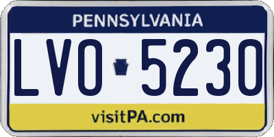 PA license plate LVO5230