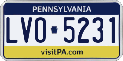 PA license plate LVO5231