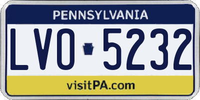 PA license plate LVO5232