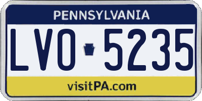 PA license plate LVO5235