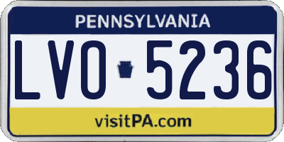 PA license plate LVO5236