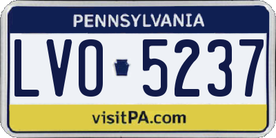 PA license plate LVO5237
