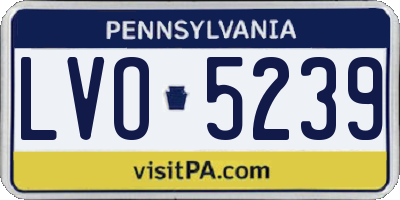 PA license plate LVO5239