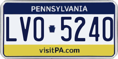 PA license plate LVO5240