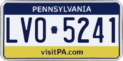 PA license plate LVO5241