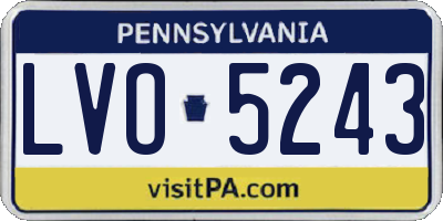 PA license plate LVO5243