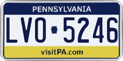 PA license plate LVO5246